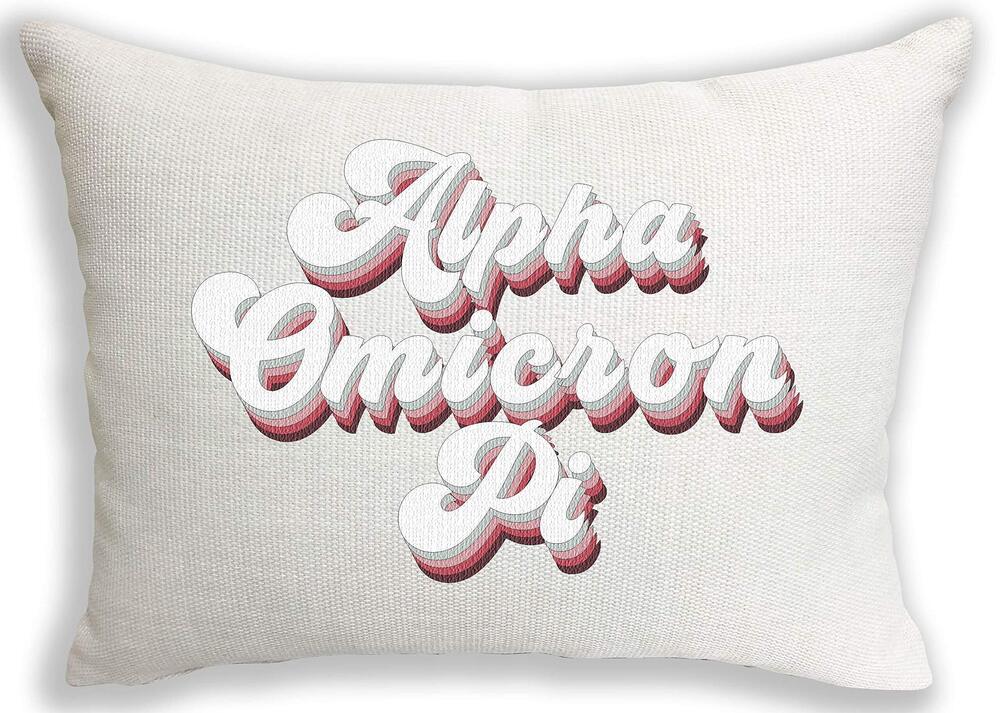 5128 Alpha Omicron Pi Pillow – Retro Design 12" x 16" Lumbar Pillow